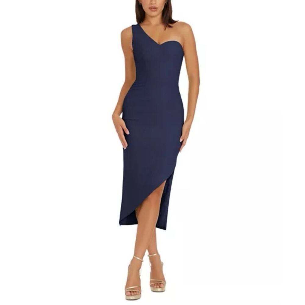 NWOT Dress The Population Magnolia Asymmetric Dress in Midnight SZ XS